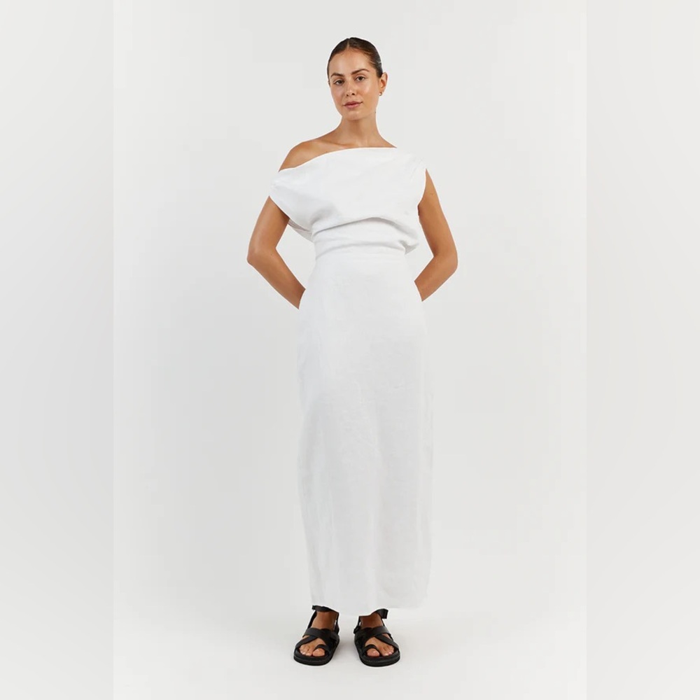 Dissh Cass White Linen Dress